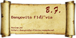 Benyovits Flávia névjegykártya